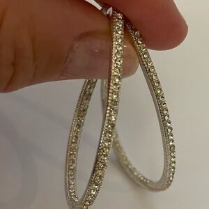 Hoop earrings, diamond look Inside out style large from Nordstrom